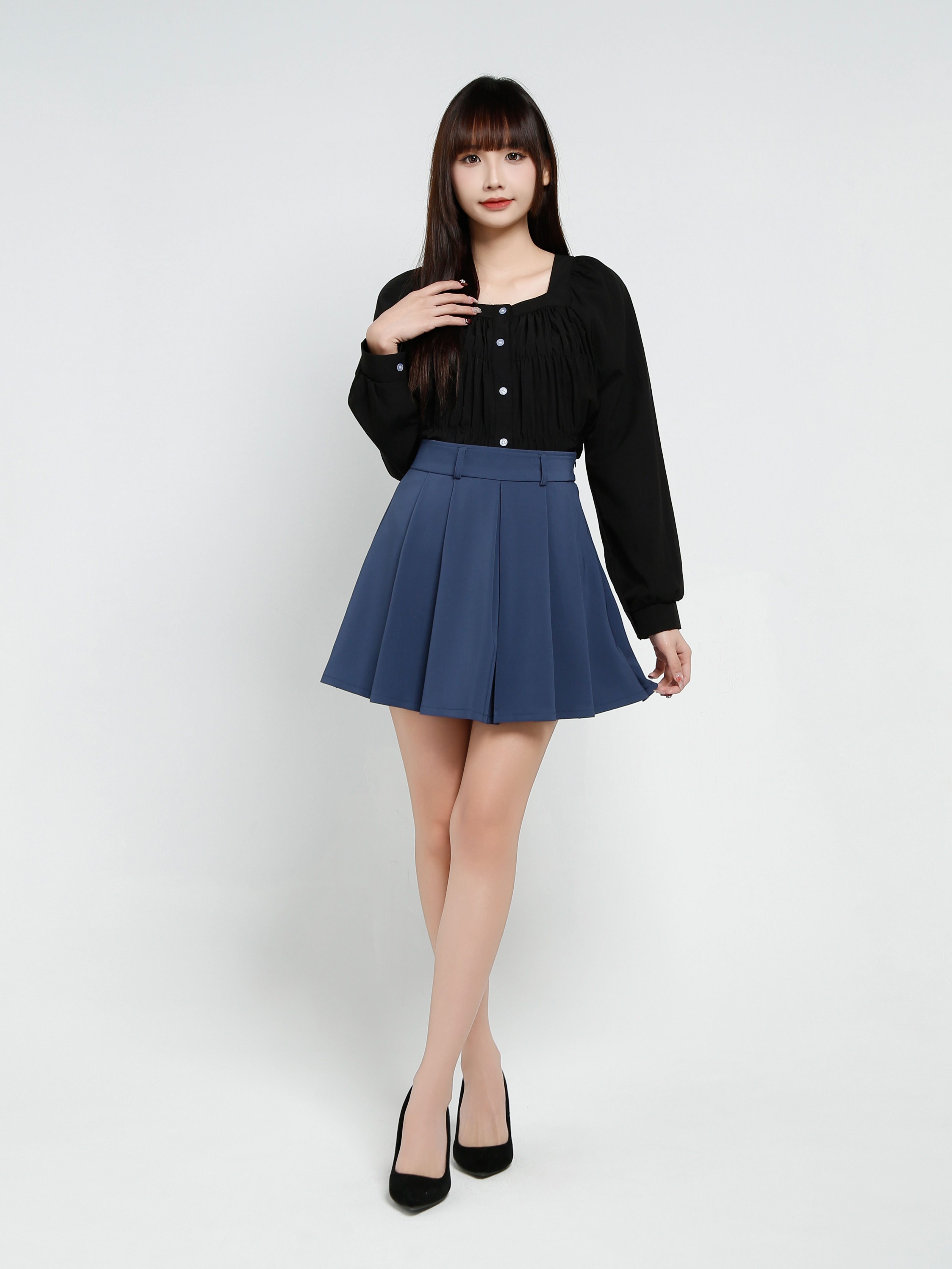 Pleated Skirt Pant With Belt 37080