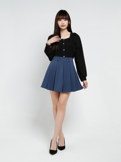 Pleated Skirt Pant With Belt 37080