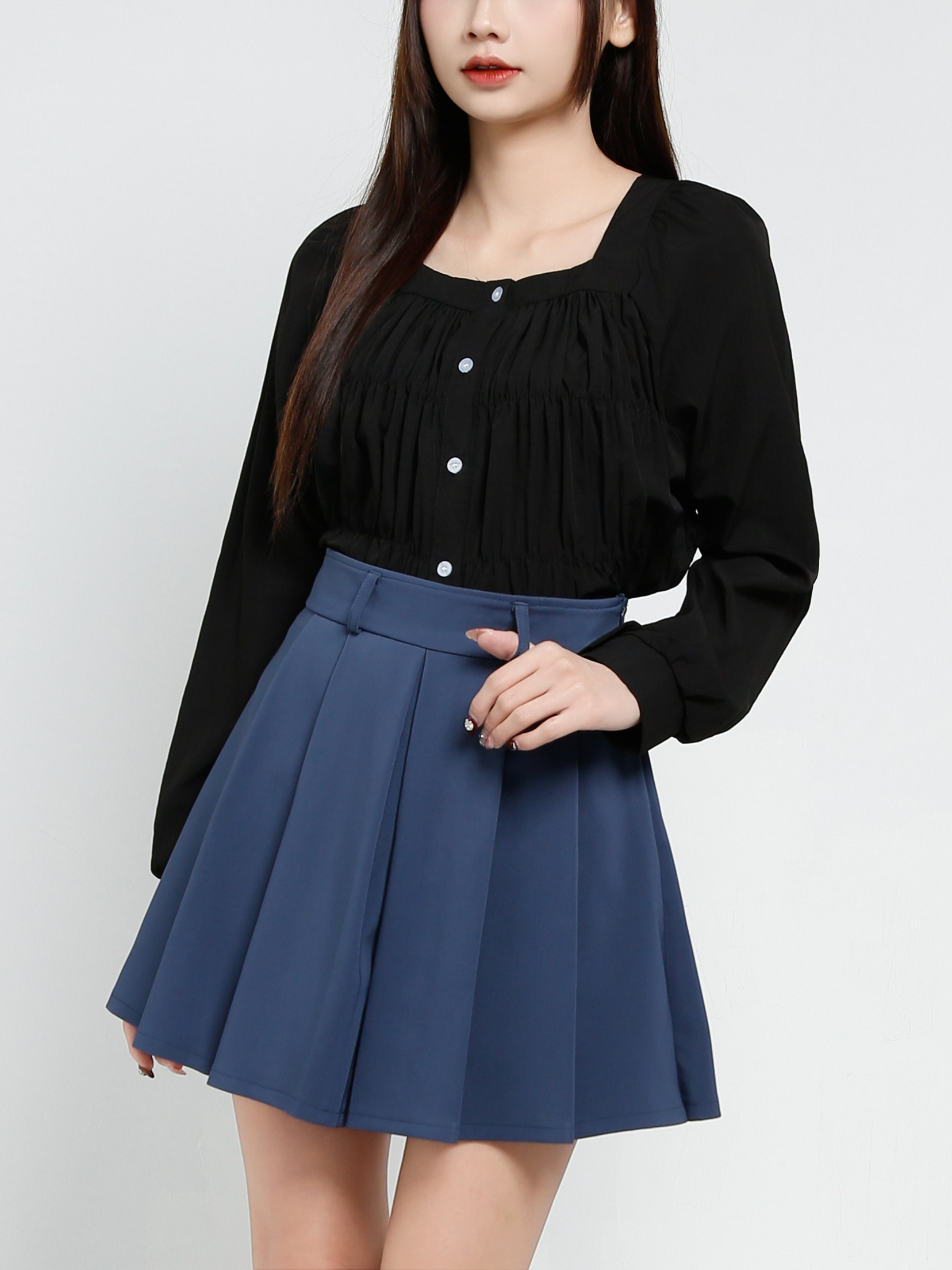 Pleated Skirt Pant With Belt 37080
