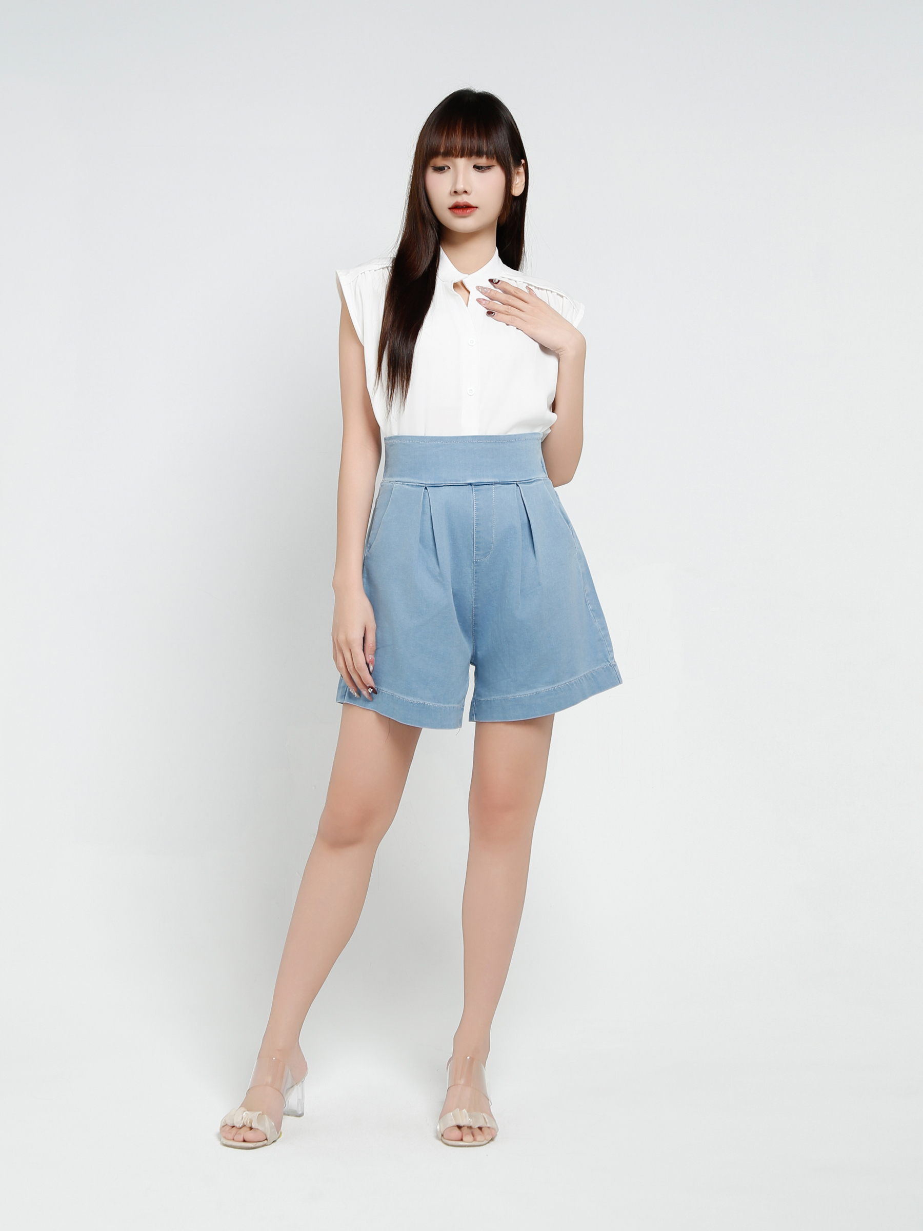 Denim Short Pants 37129