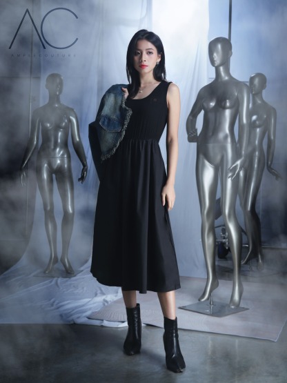 Denim outer With Dress Set 37114