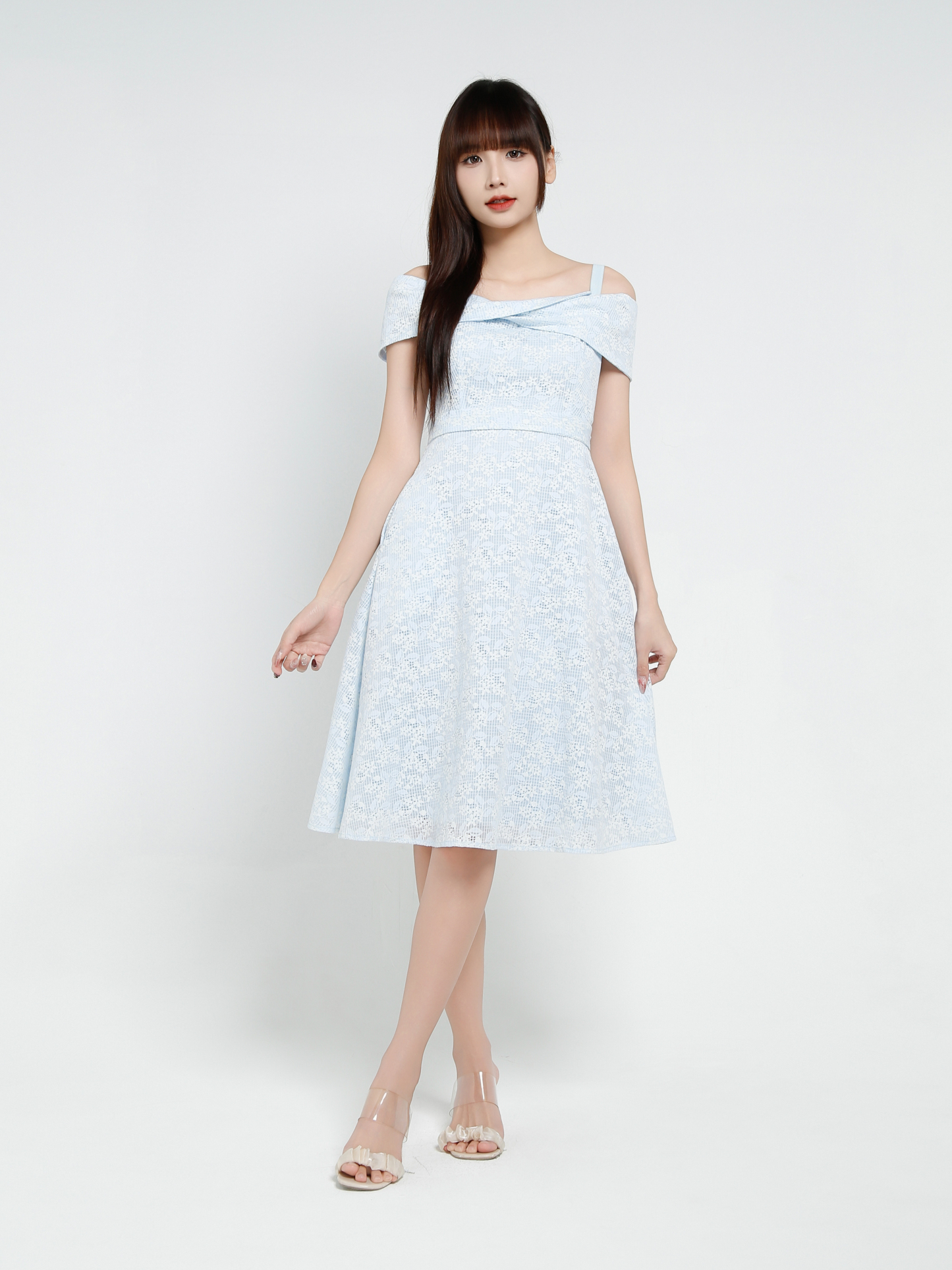 Off Shoulder Back Zip Dress 37146