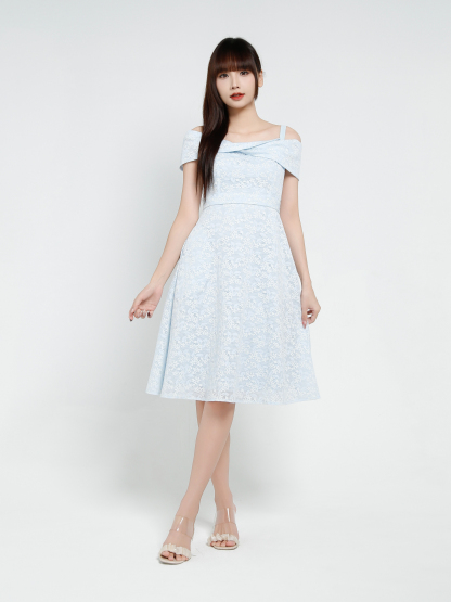 Off Shoulder Back Zip Dress 37146