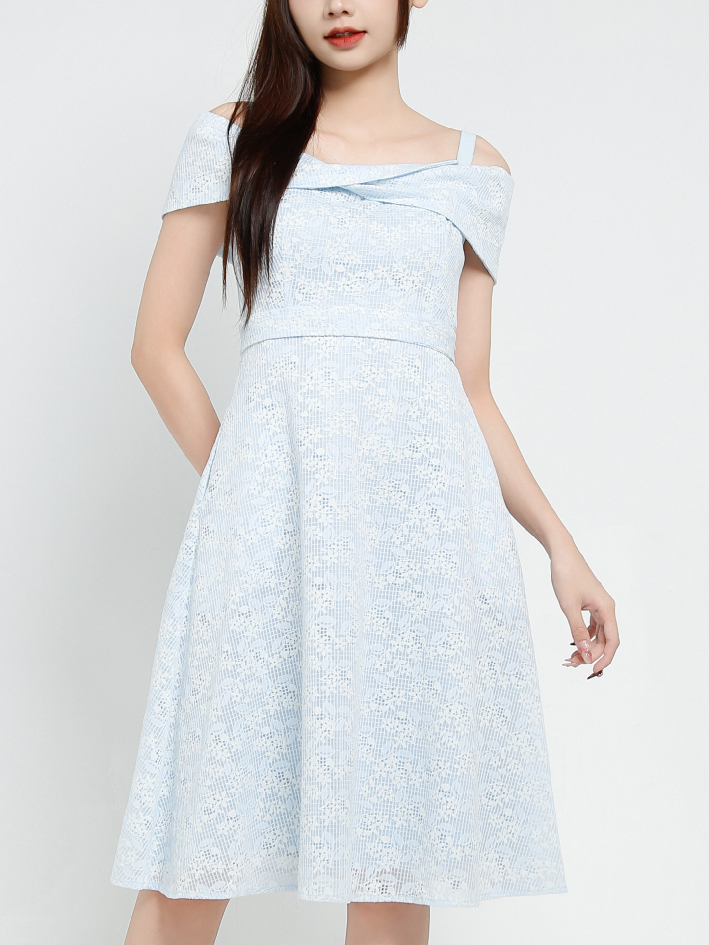 Off Shoulder Back Zip Dress 37146