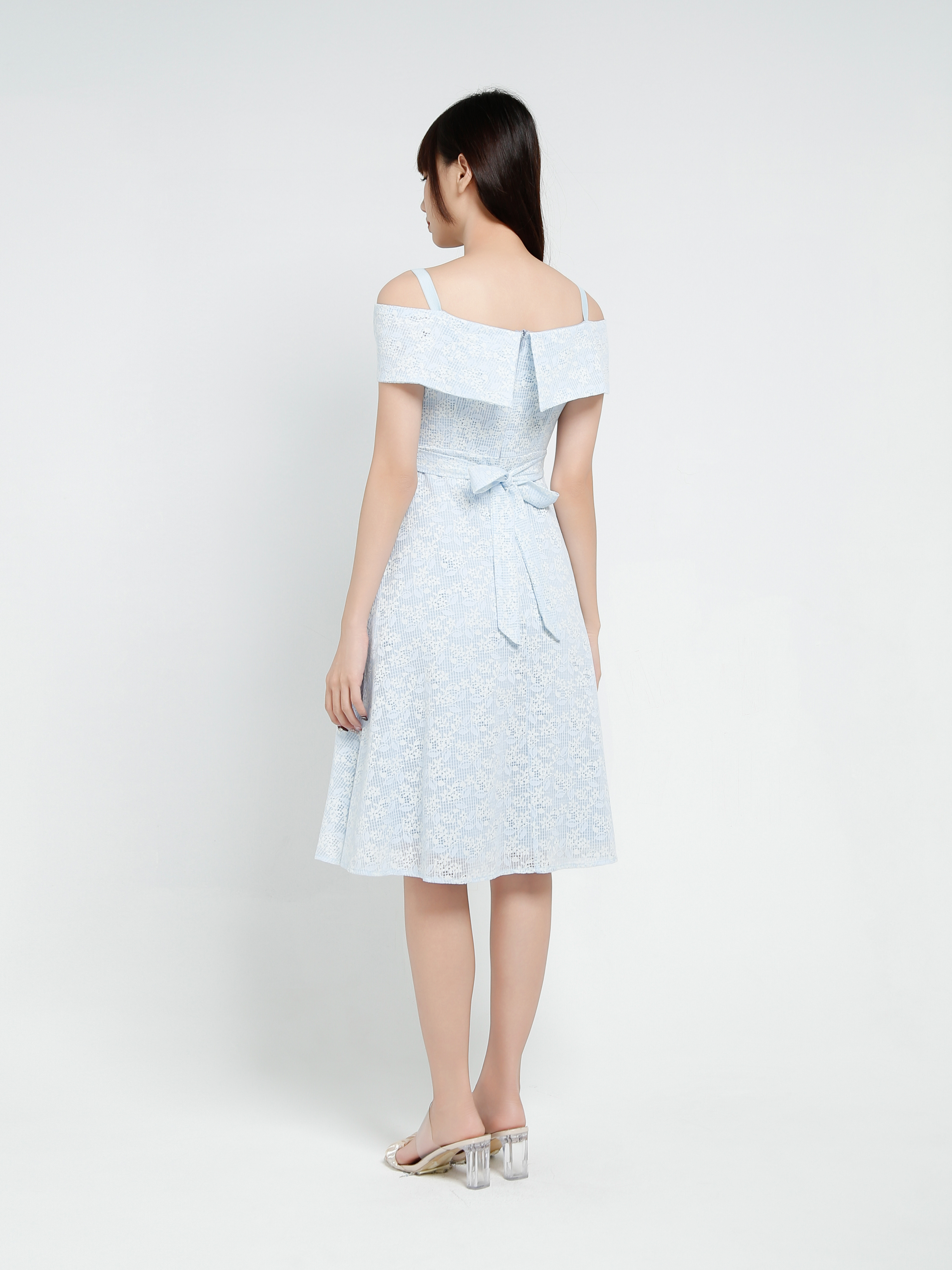 Off Shoulder Back Zip Dress 37146