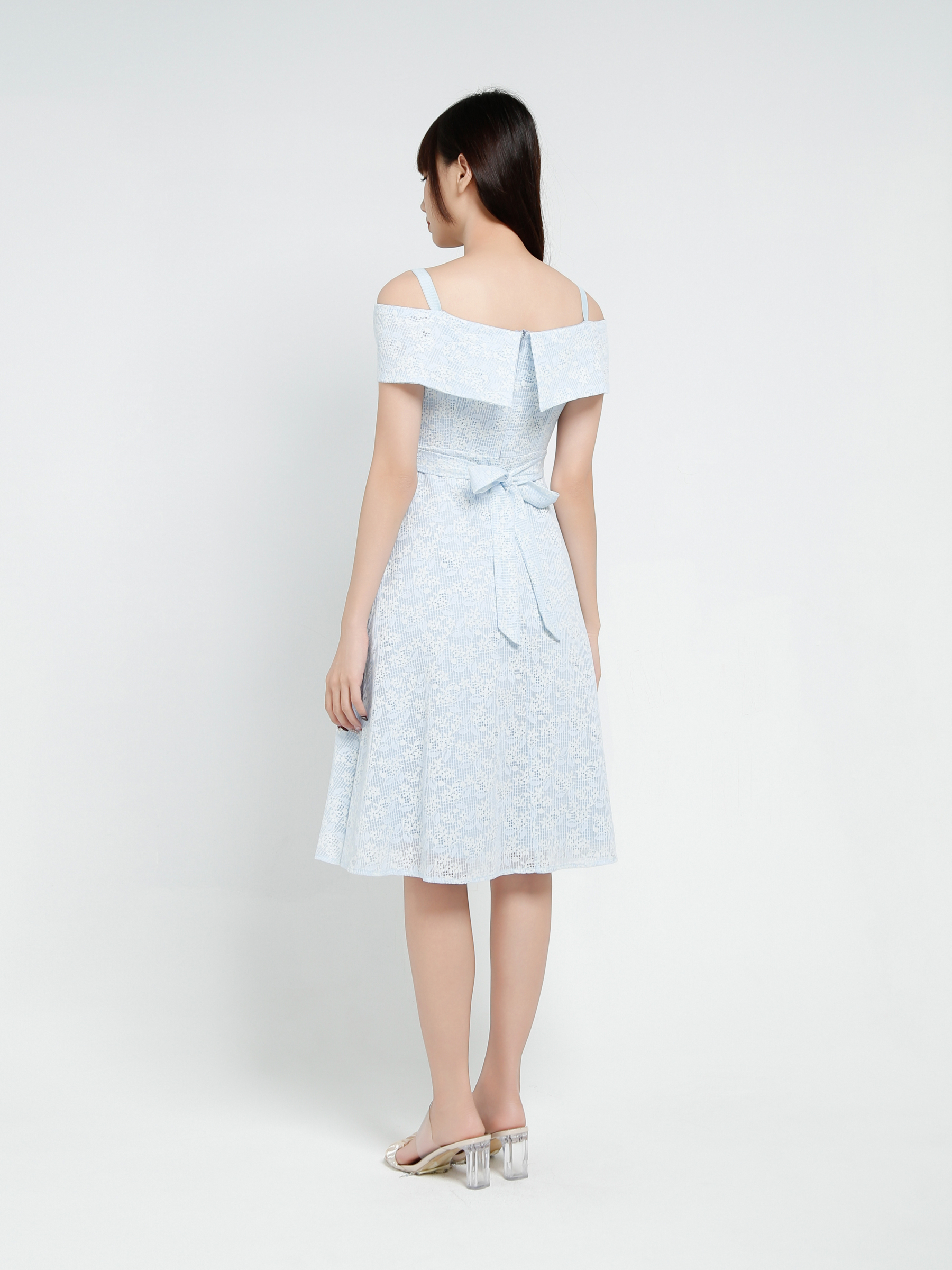 Off Shoulder Back Zip Dress 37146