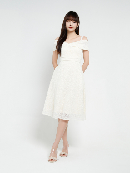 Off Shoulder Back Zip Dress 37146
