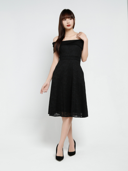 Off Shoulder Back Zip Dress 37146