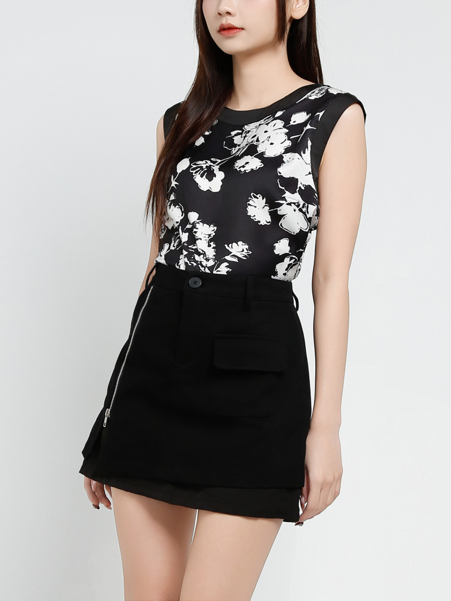 Sleeveless Flower Print Top 37176