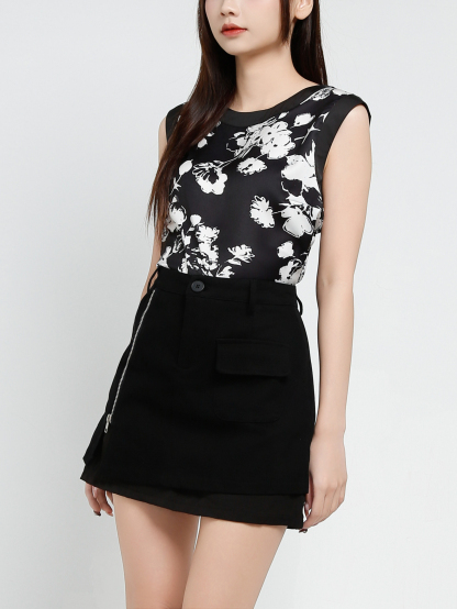 Sleeveless Flower Print Top 37176