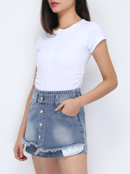 Short Sleeve Front Zip Top 37194