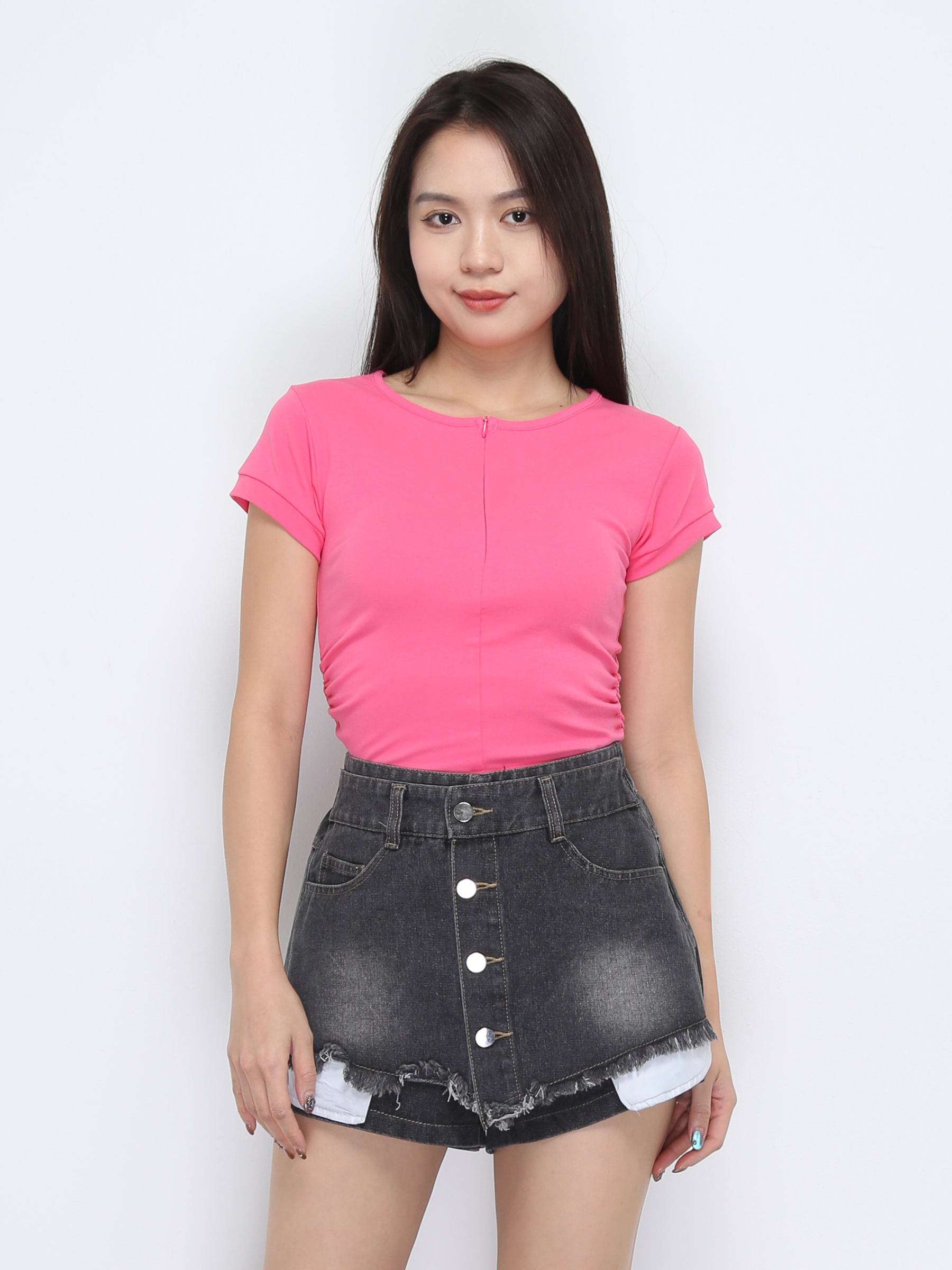 Short Sleeve Front Zip Top 37194
