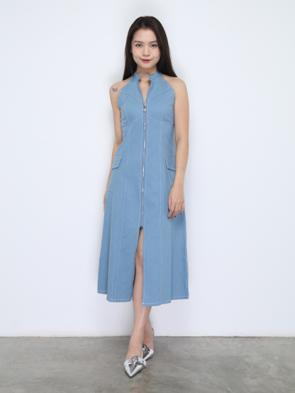 Sleeveless Front Zip Dress 37211