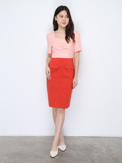 Short Sleeve Back Zip Dress 37217