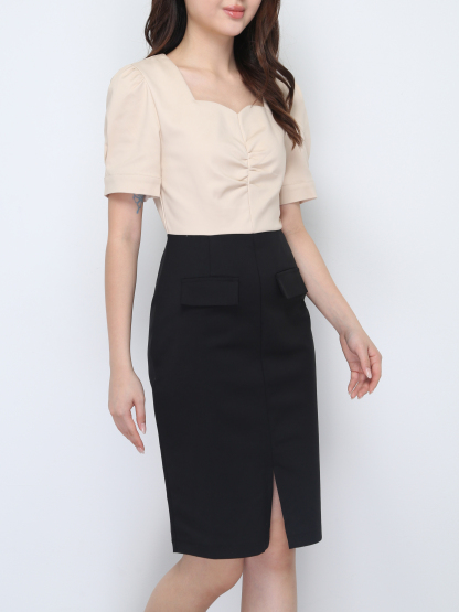 Short Sleeve Back Zip Dress 37217