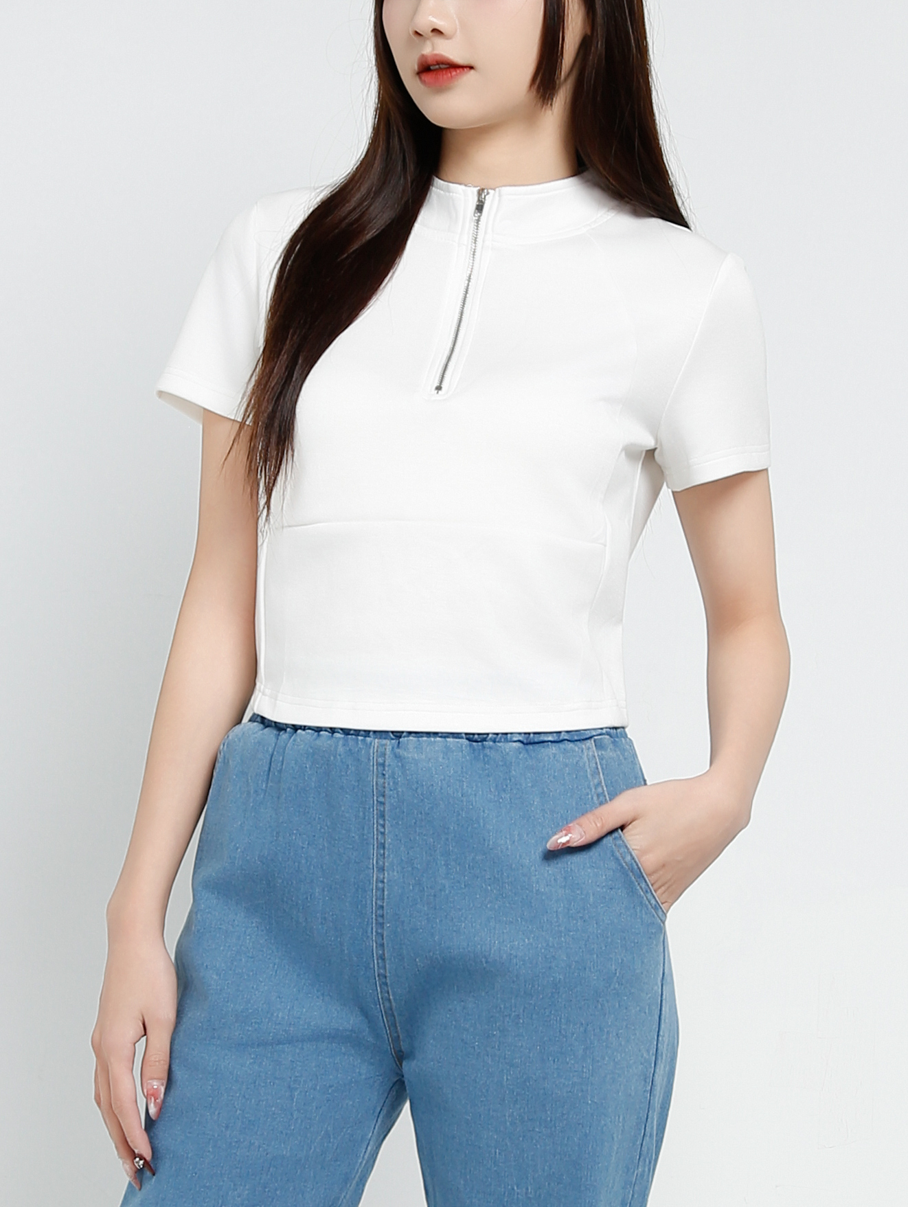 Front Zip Crop Top 37229