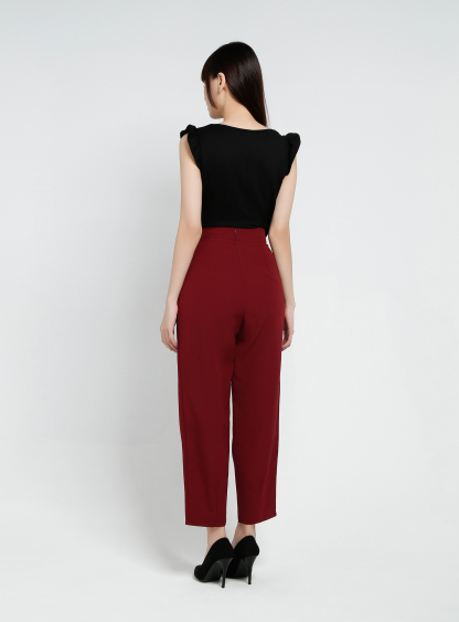 High Waist Side Pocket Long Pants 34241