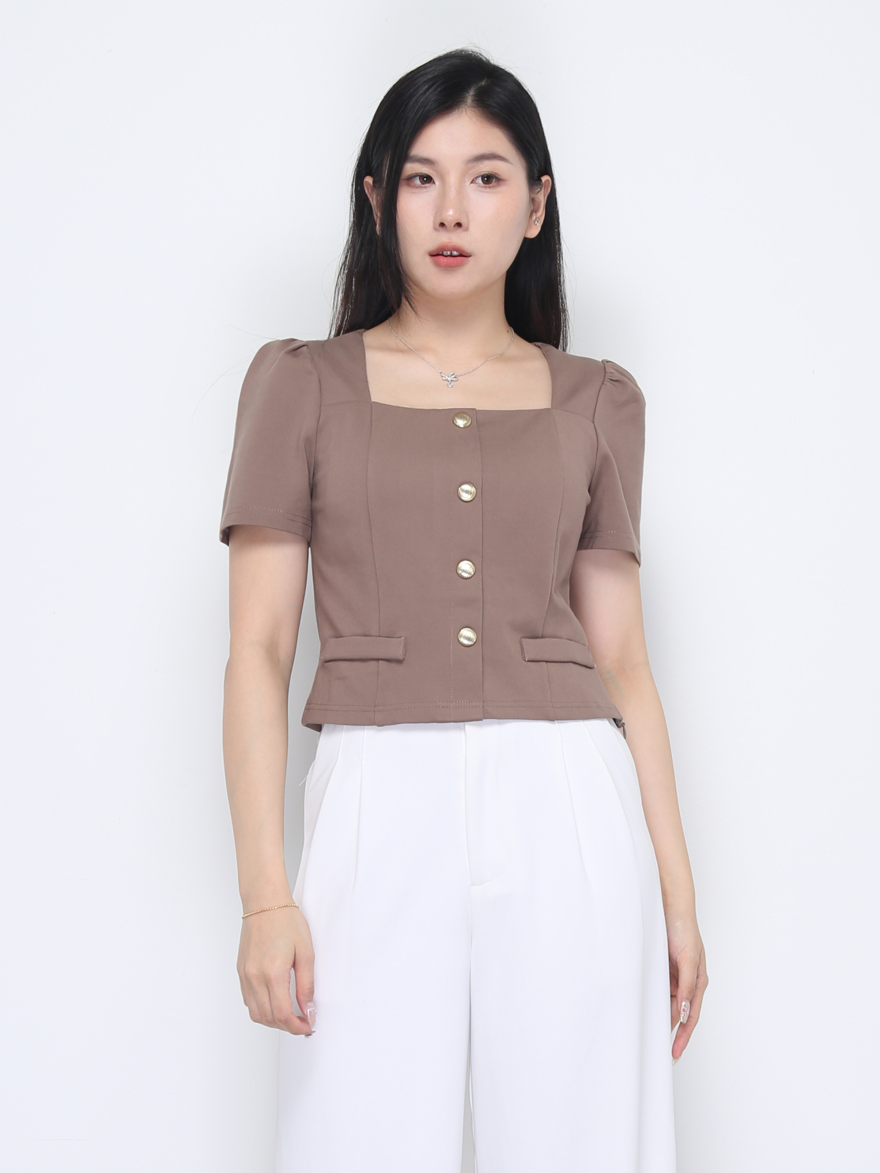 Roma Front Button Top 37233