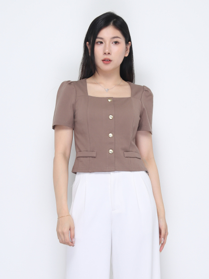 Roma Front Button Top 37233