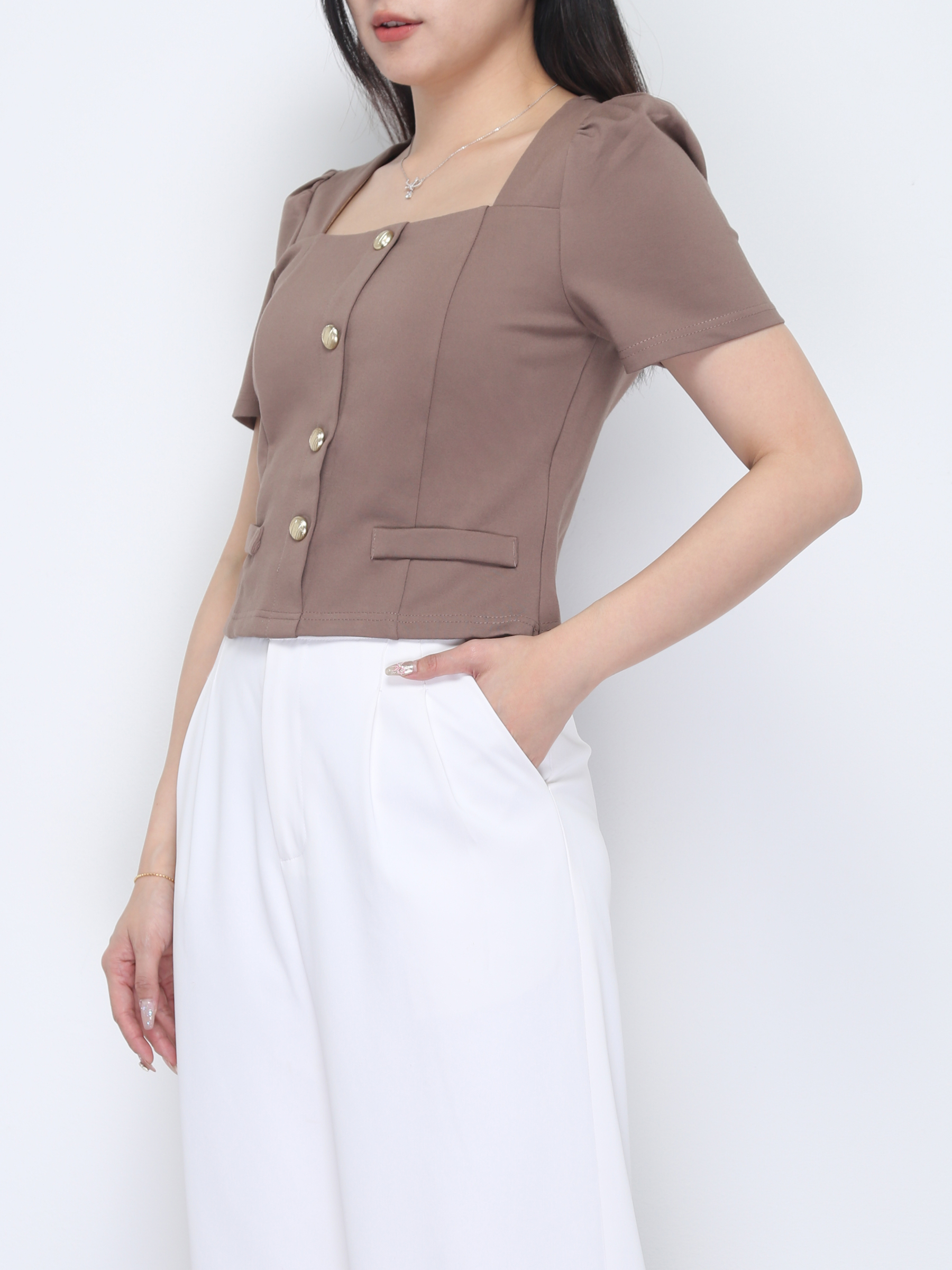 Roma Front Button Top 37233