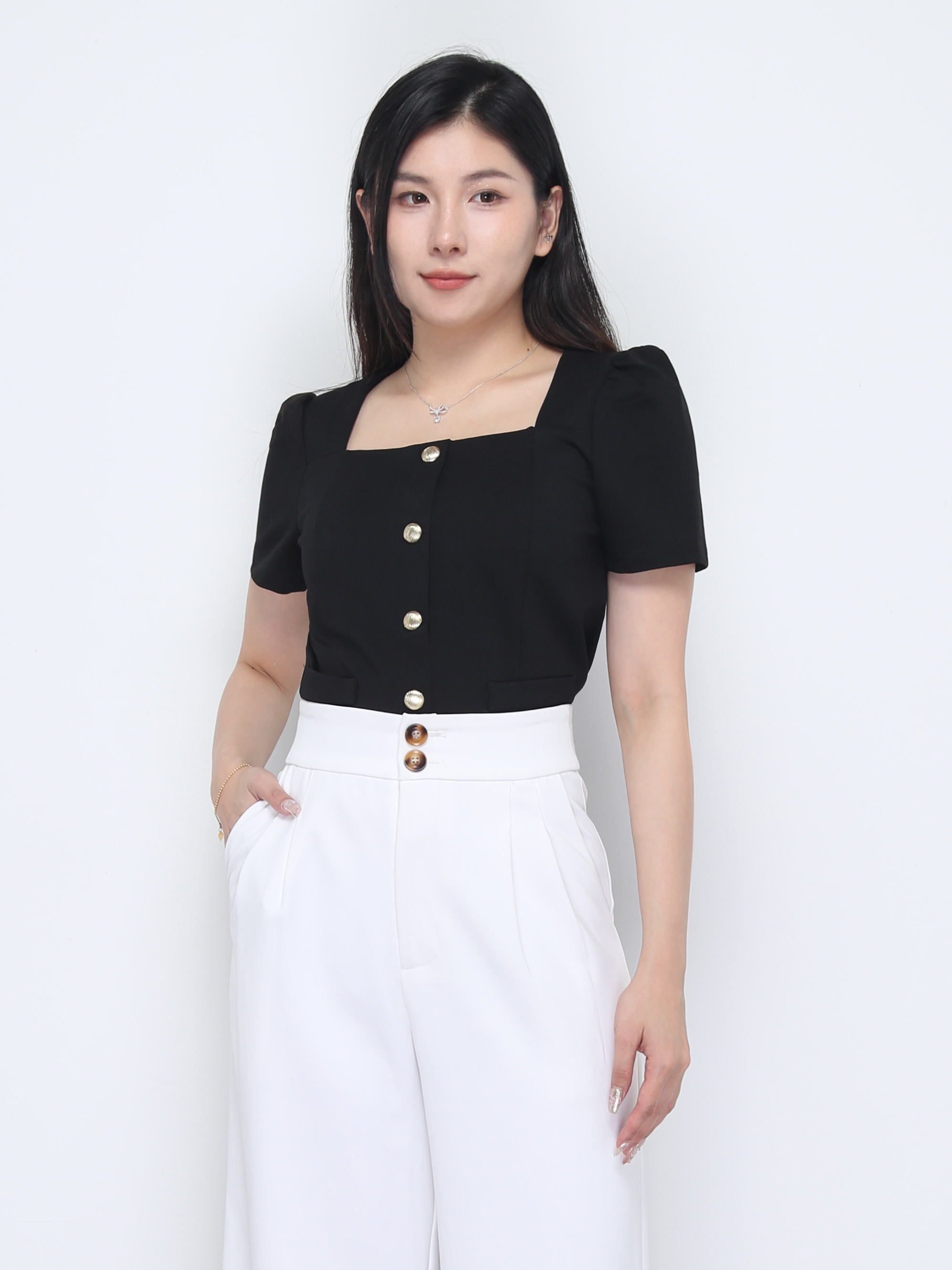 Roma Front Button Top 37233