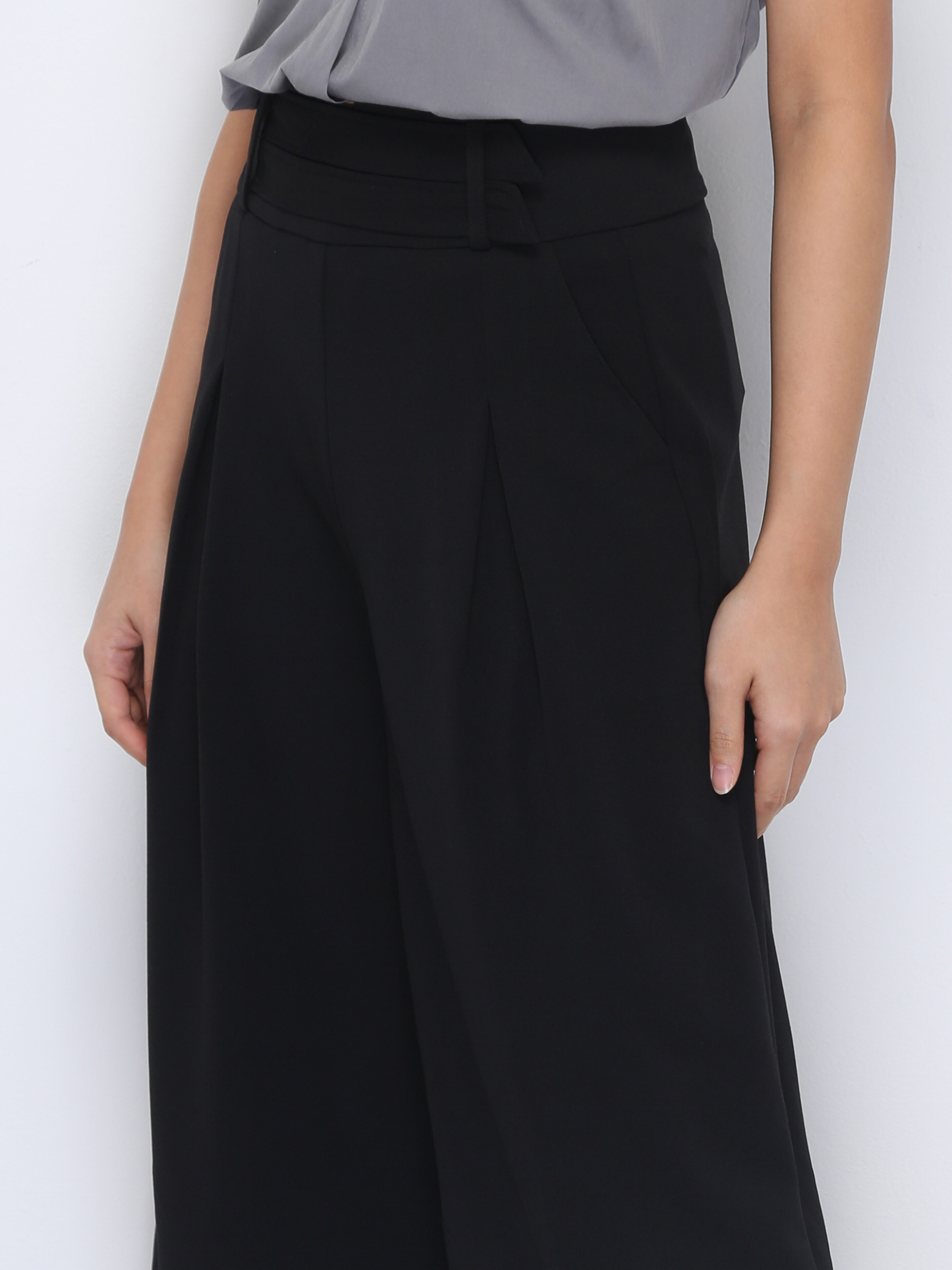 High Waist Back Zip Front Pocket Long Pant 37256