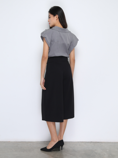 High Waist Back Zip Front Pocket Long Pant 37256