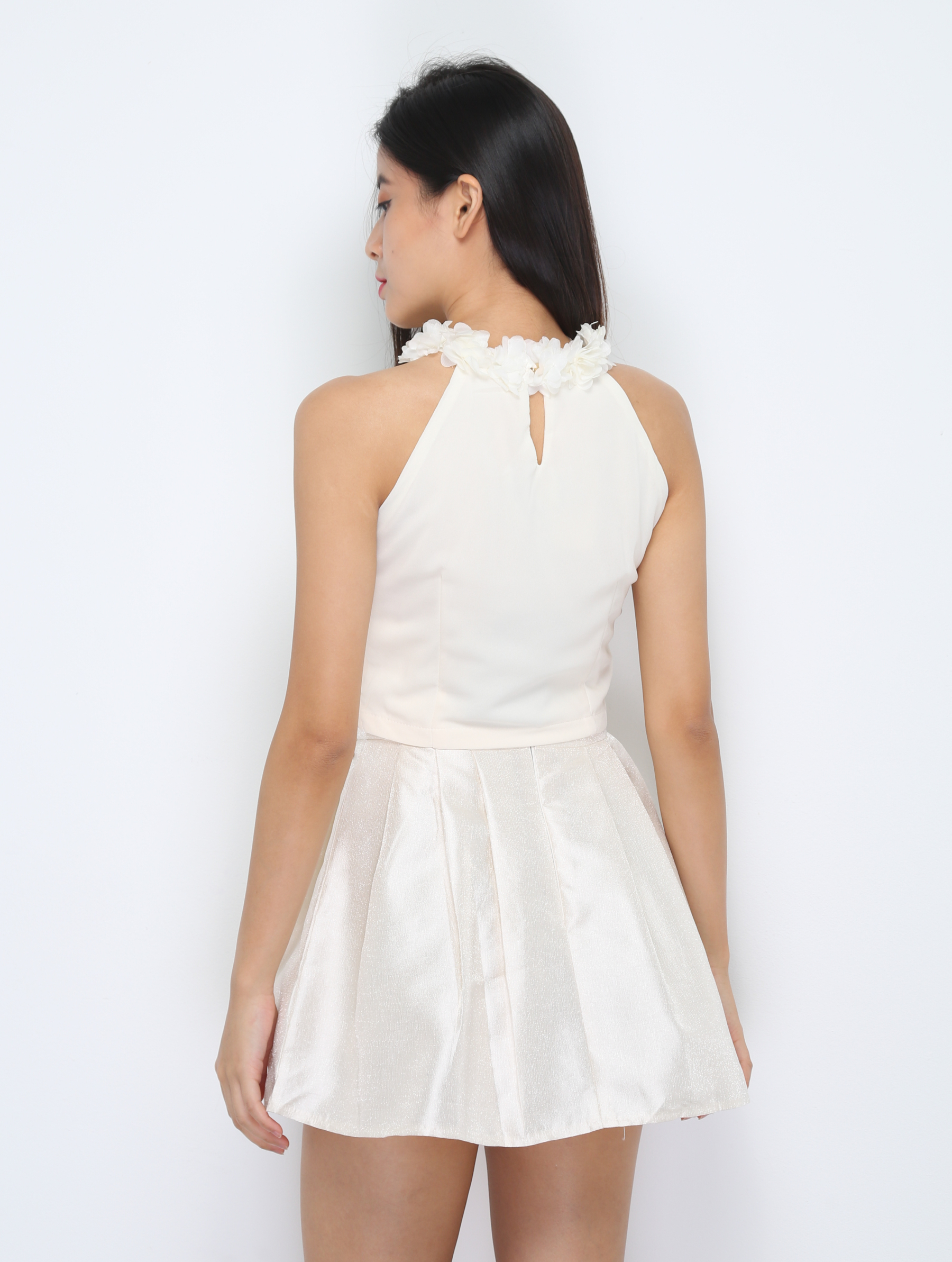 Sleeveless Top With Skirt Pant Set 37260