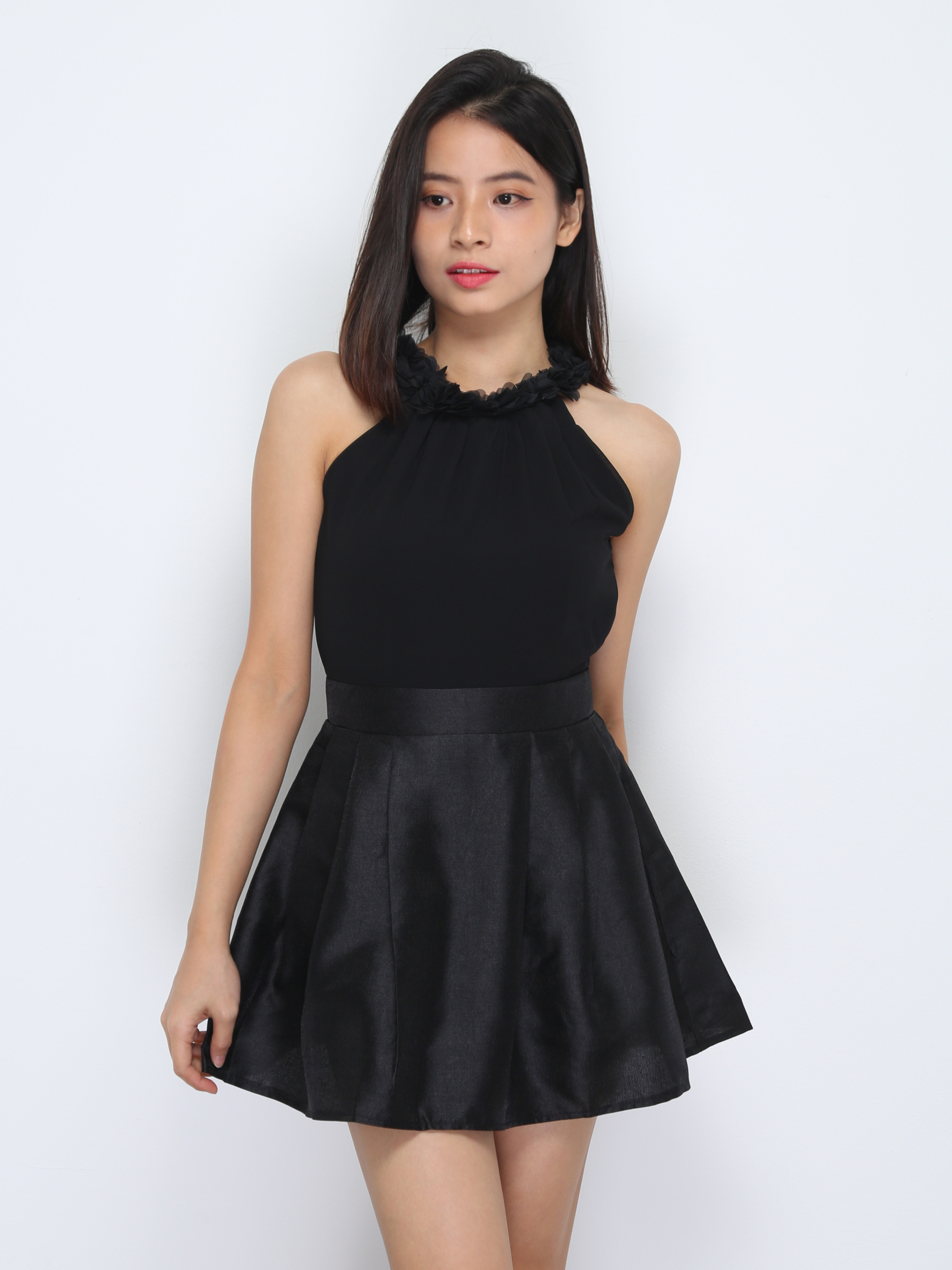 Sleeveless Top With Skirt Pant Set 37260