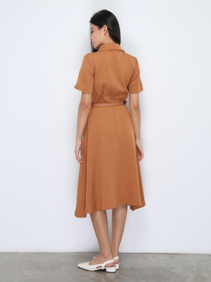 Short Sleeve Front Button Dress 37261