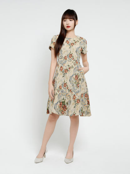 Batik Pattern Dress 37310