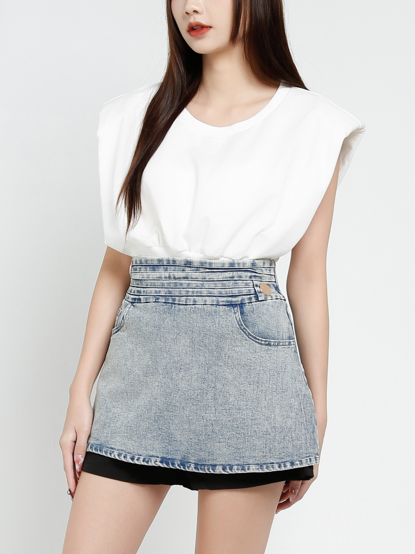 Denim Skirt Pants 37328