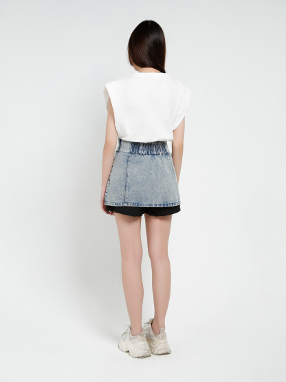 Denim Skirt Pants 37328