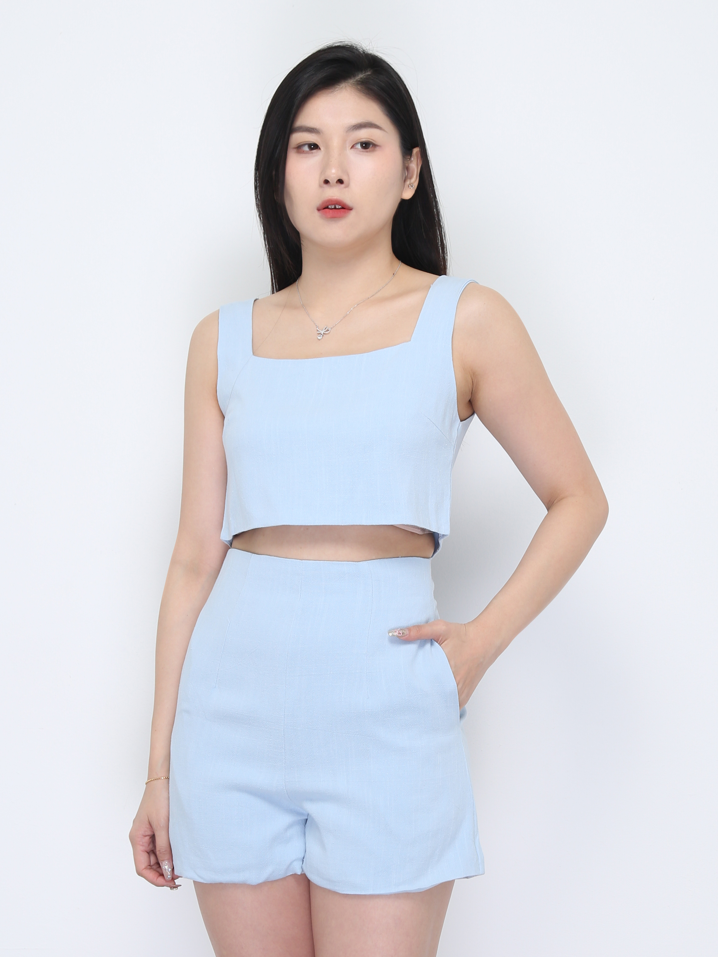 Sleeveless Top With Short Pant Set 37337