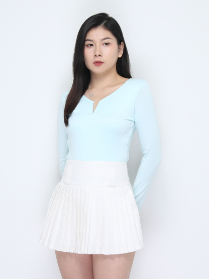 Long Sleeve V Neck Top 37342