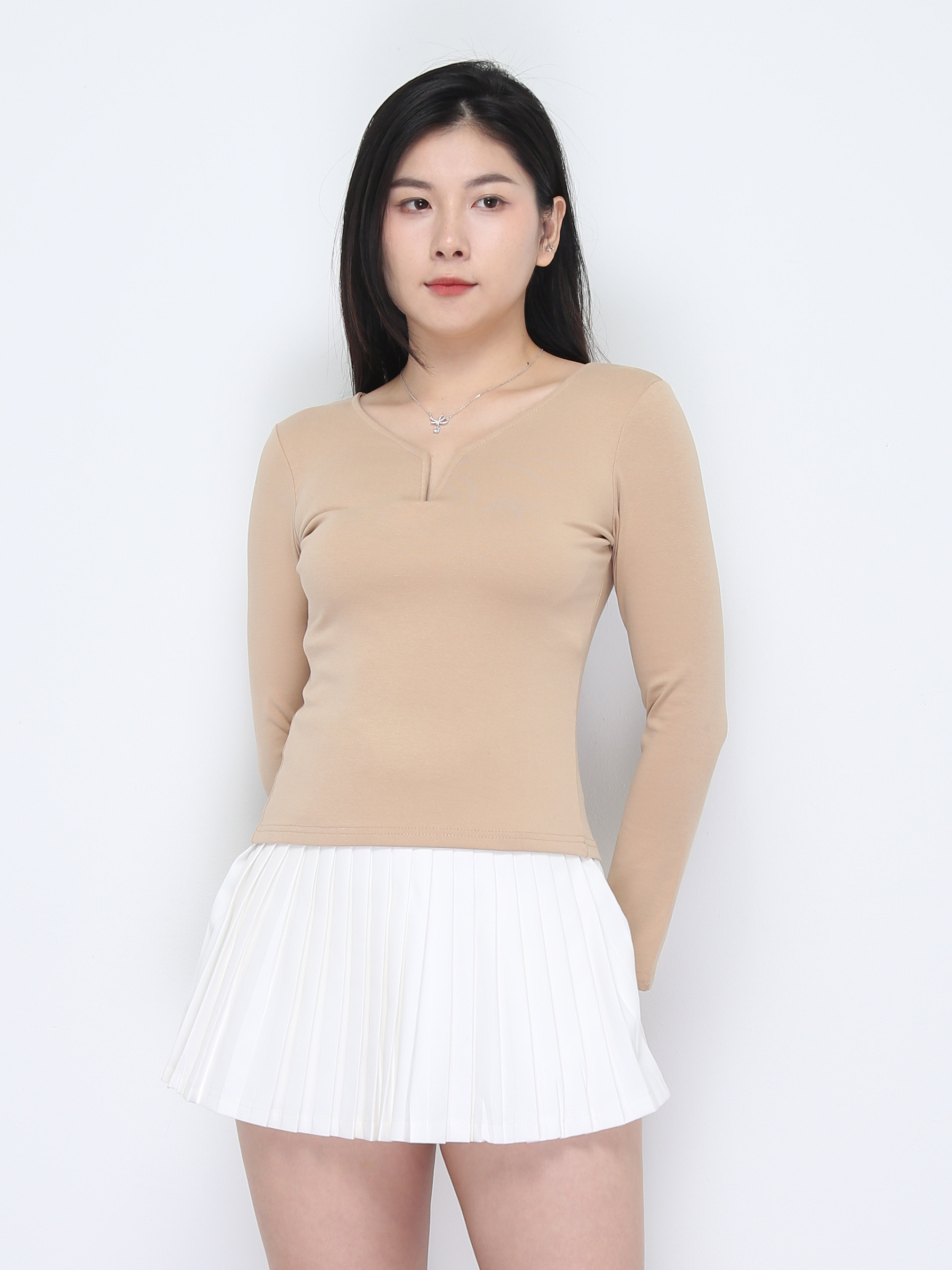 Long Sleeve V Neck Top 37342