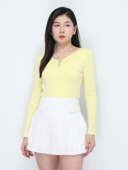 Long Sleeve V Neck Top 37342