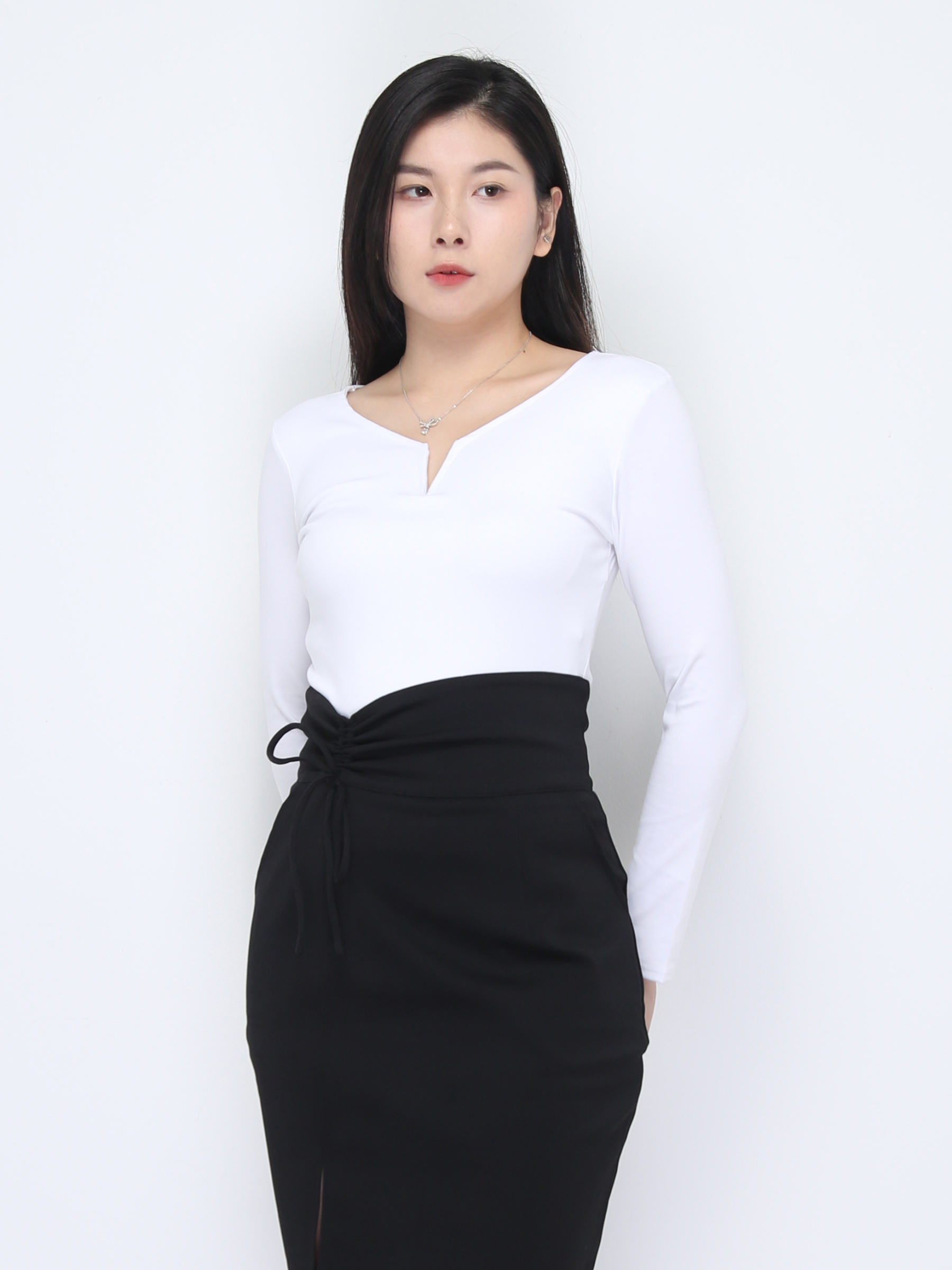 Long Sleeve V Neck Top 37342