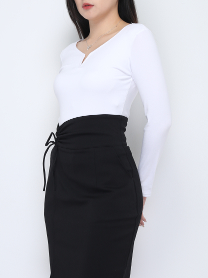 Long Sleeve V Neck Top 37342