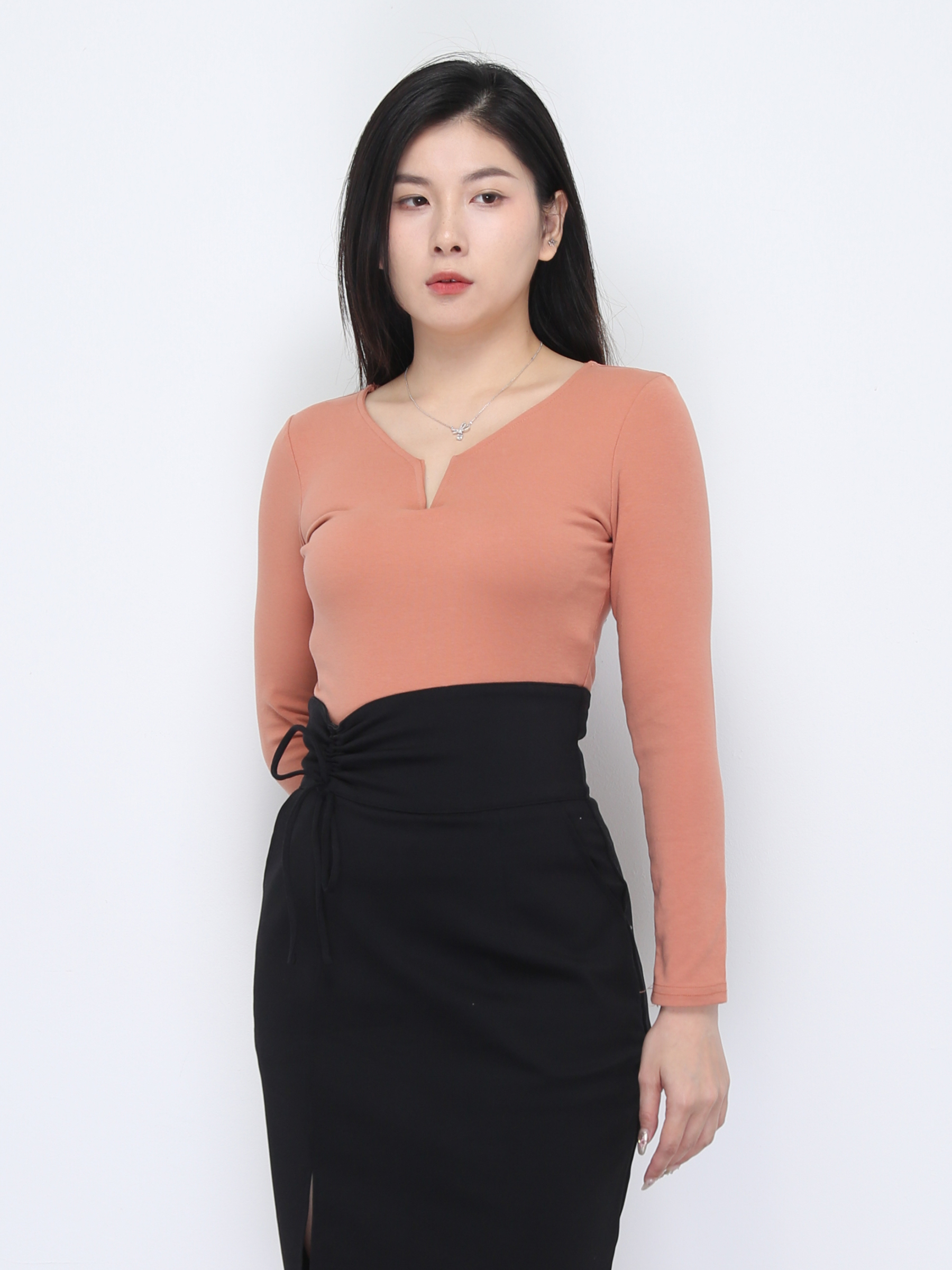 Long Sleeve V Neck Top 37342