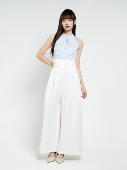 Lace Sleeveless Back Zip Top 37345