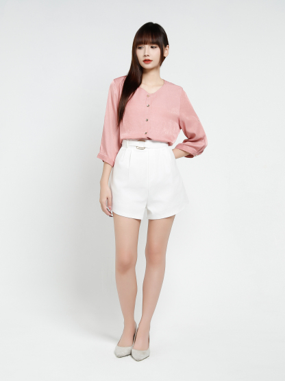 Side Pocket Pleated Short Pant 37336