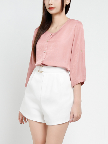 Side Pocket Pleated Short Pant 37336