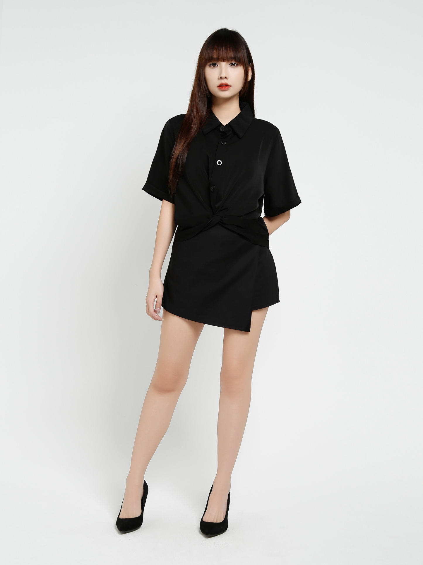 Short Sleeve Front Button Top 37373