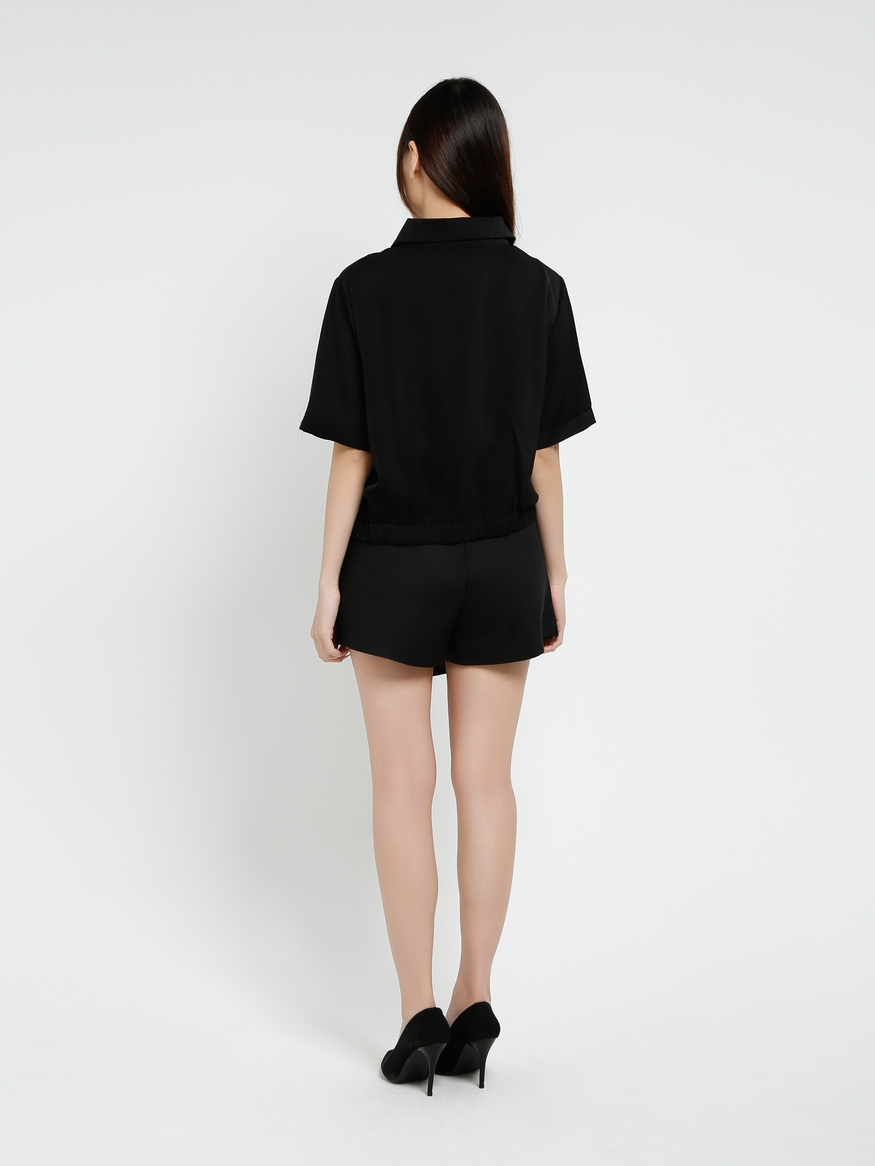 Short Sleeve Front Button Top 37373