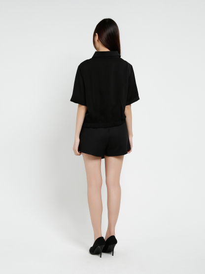 Short Sleeve Front Button Top 37373