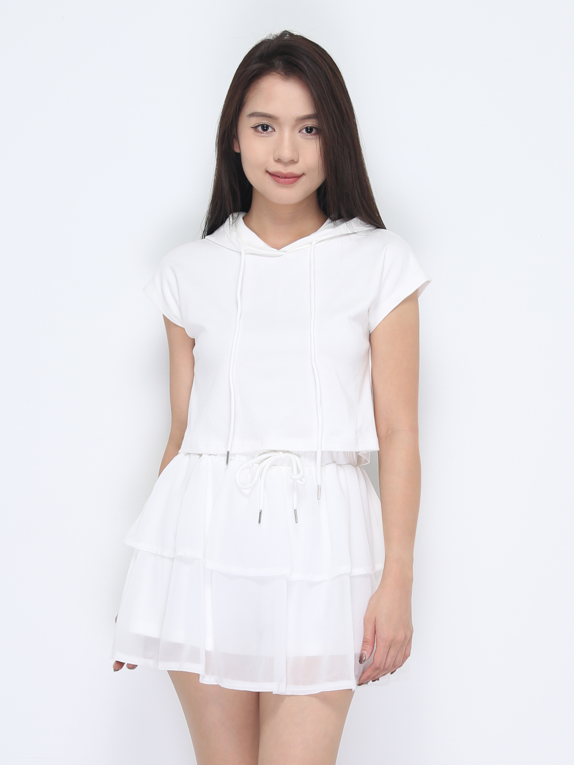 Sleeveless Hoodie With Skirt Set 37376