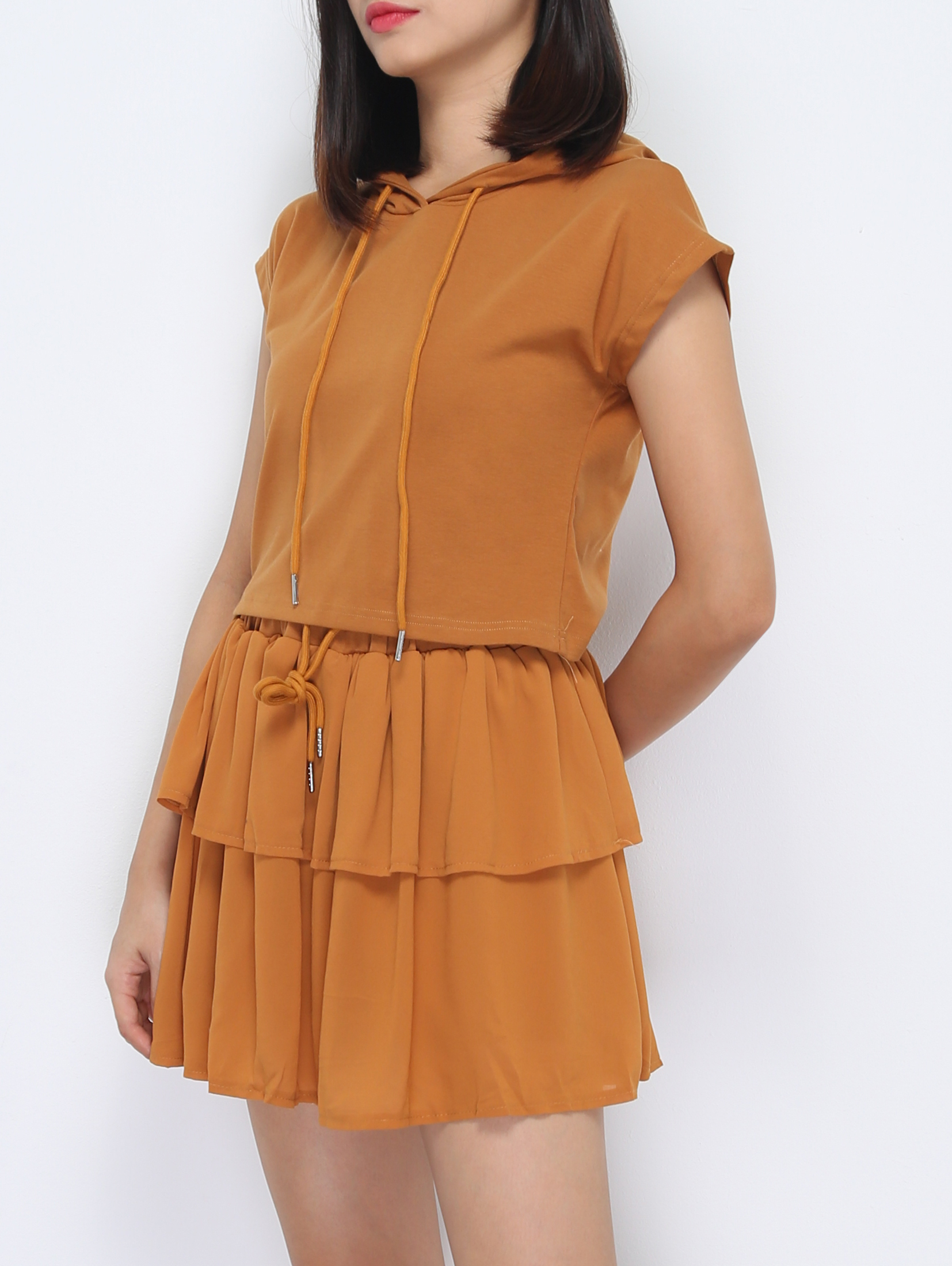 Sleeveless Hoodie With Skirt Set 37376