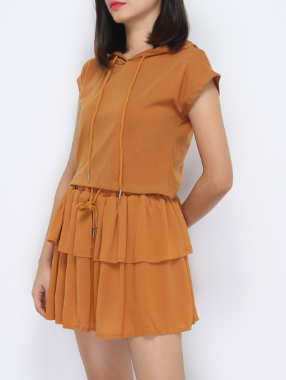 Sleeveless Hoodie With Skirt Set 37376