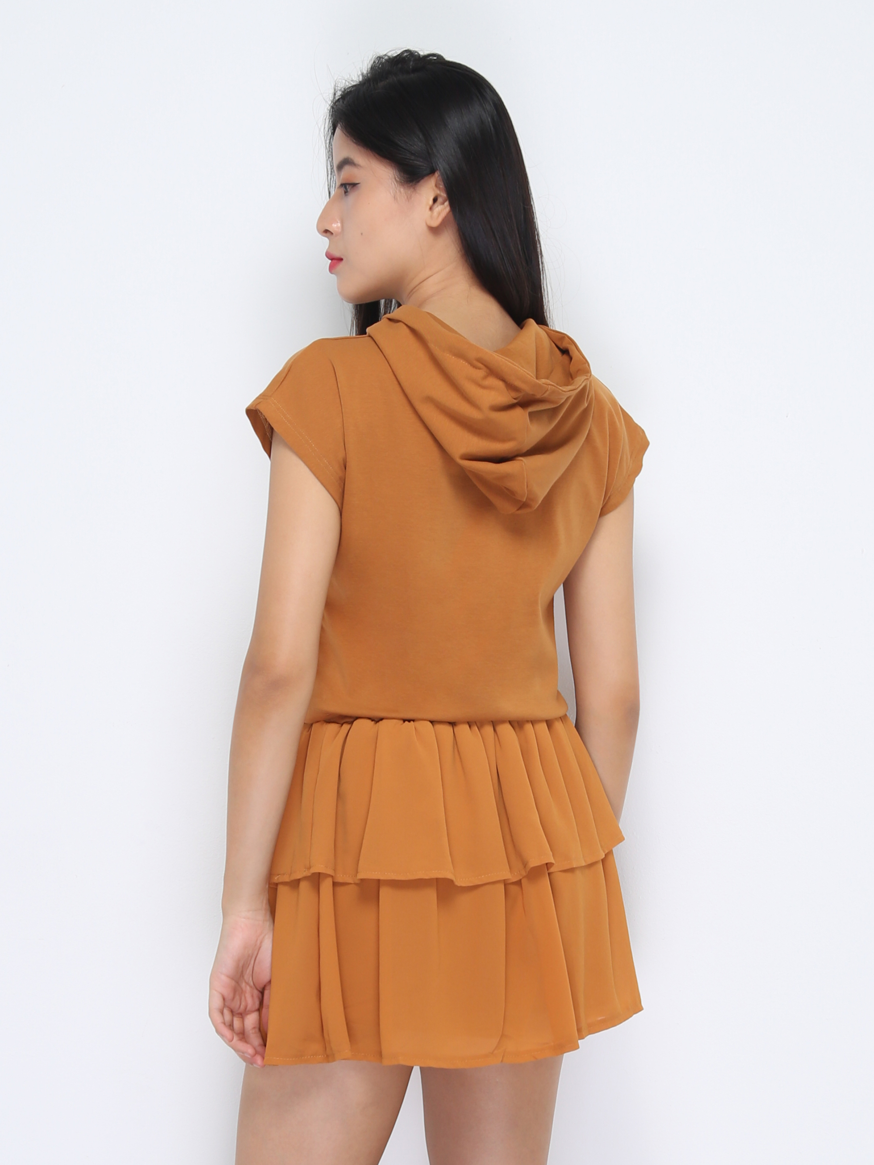 Sleeveless Hoodie With Skirt Set 37376